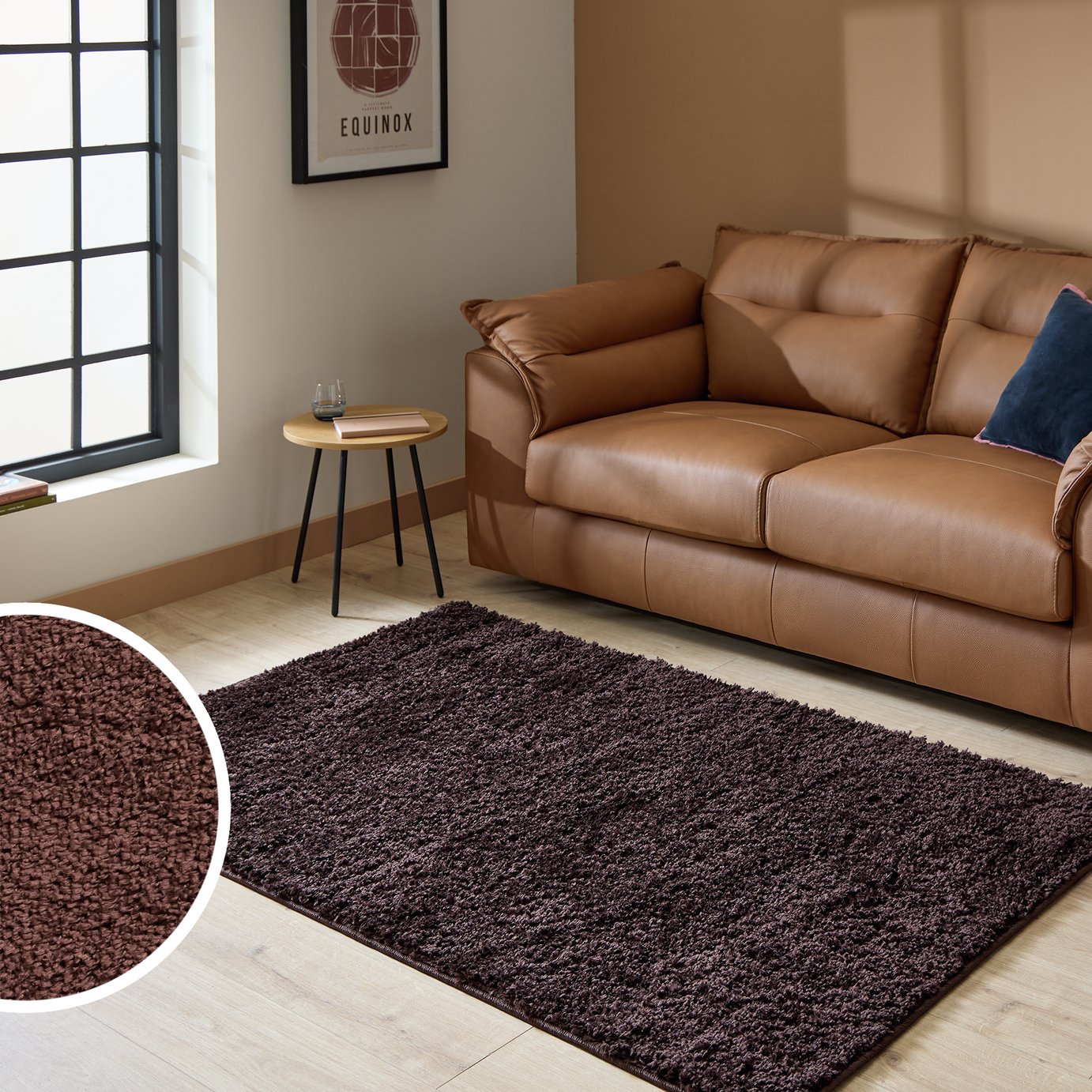 Argos Home Teddy Brown Shaggy Rug - 160x230cm