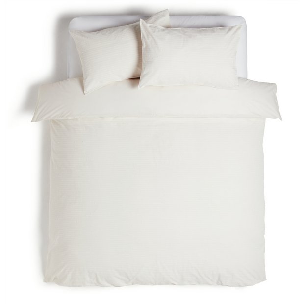 Buy Habitat Folktale Dobby Cut Off White Bedding Set - Double | Duvet cover sets | Argos