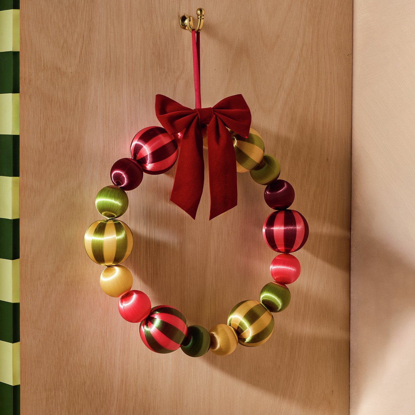 Habitat Satin Christmas Bauble Wreath