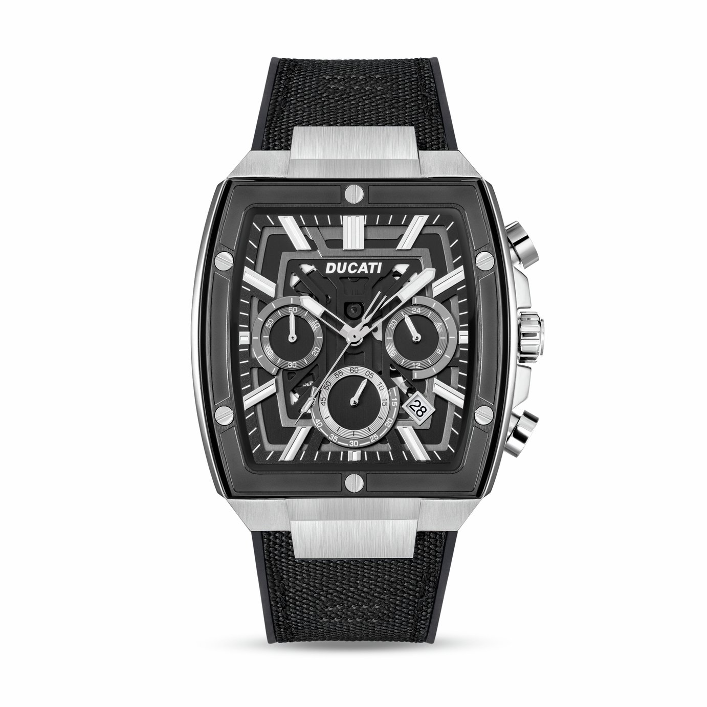 Ducati Extreme Sports Black Silisone and Nylon Strap Watch