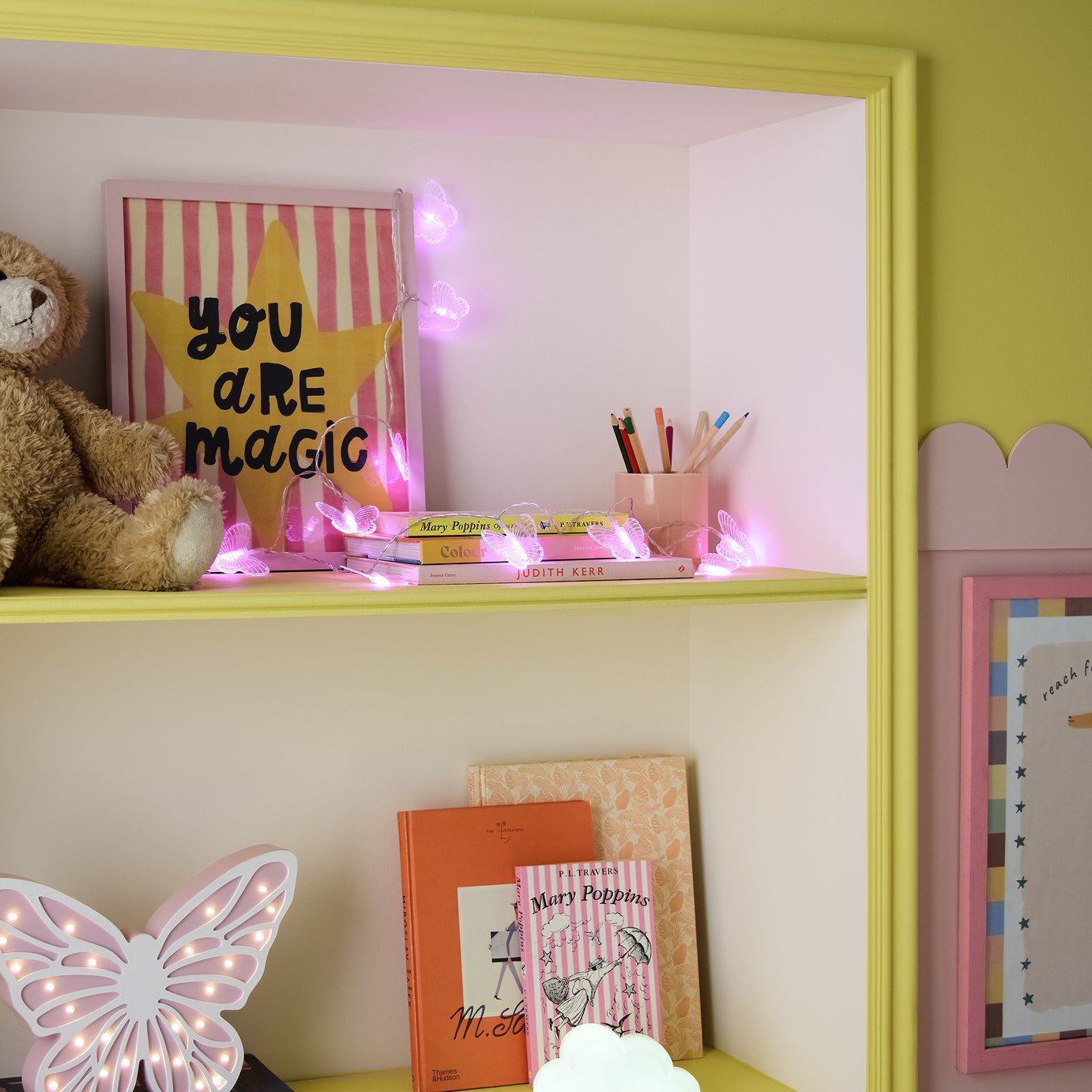 Argos Home LED Butterfly String Lights - Pink