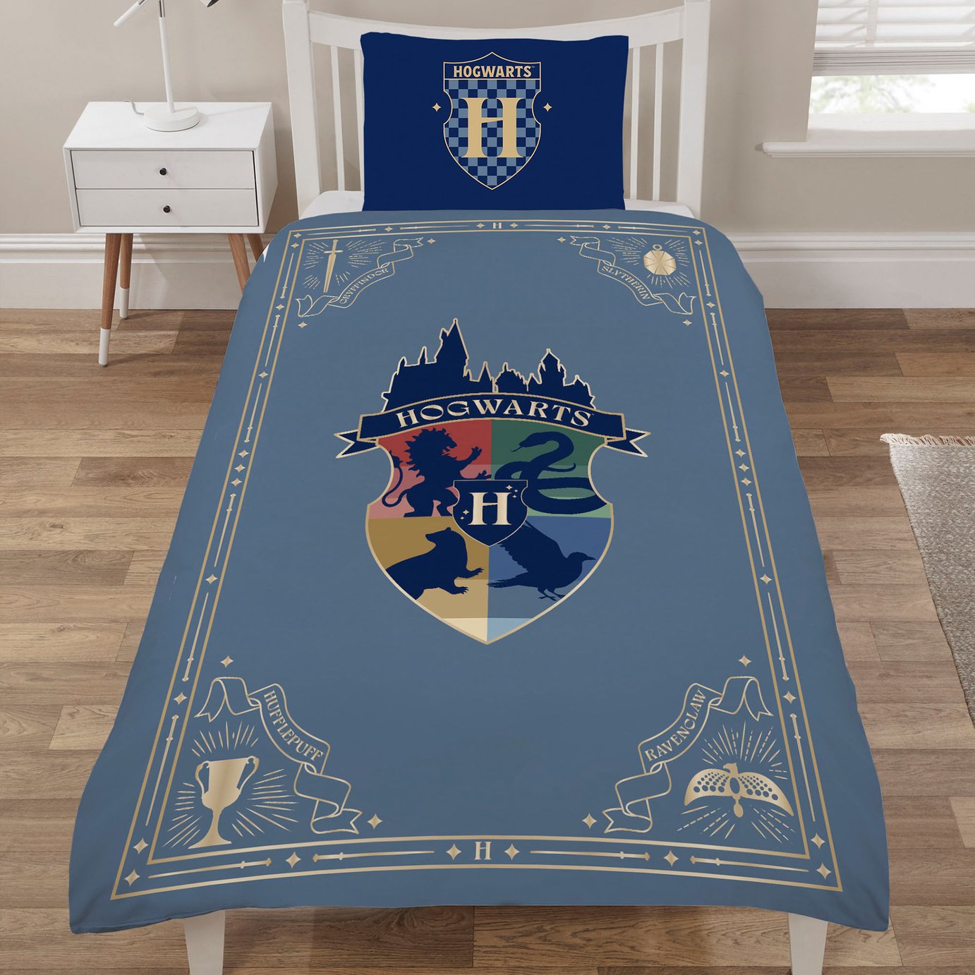 Harry Potter Hogwarts Kids Blue Bedding Set - Single