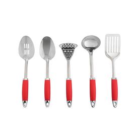 Argos Home 5 Piece Stainless Steel Utensils and Caddy - Red