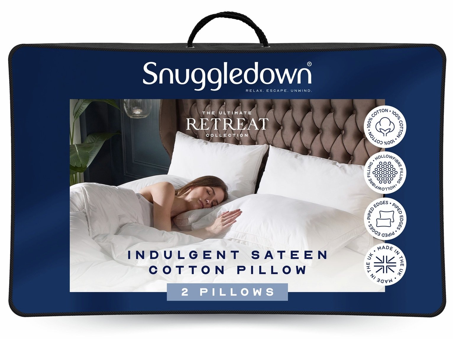Snuggledown Retreat Indulgent Cotton Firm Pillow - 2 Pack