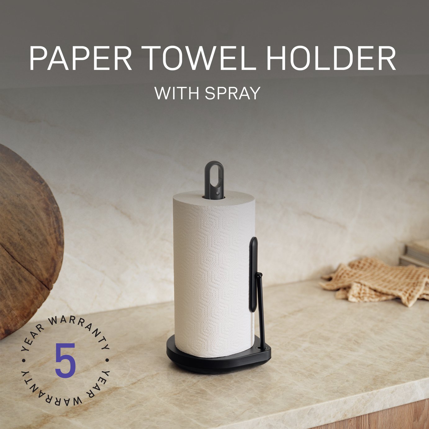 Simplehuman Paper Towel Holder With Spray Pump - Black