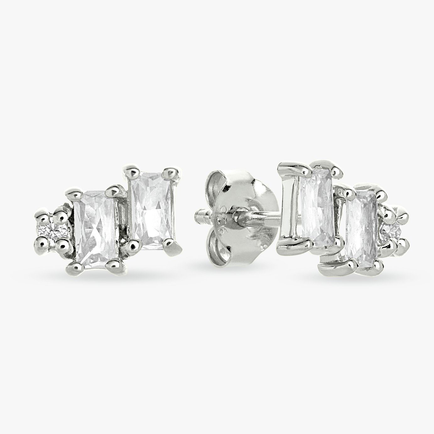 Revere Sterling Silver Baguette Stud Earrings
