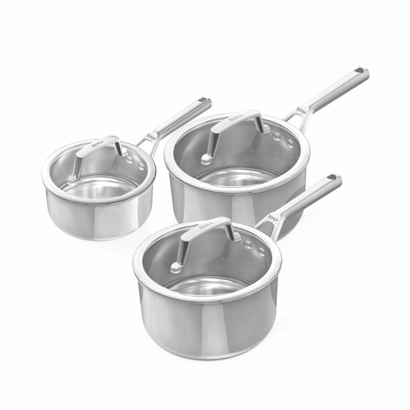 Ninja EverClad 3 Piece Stainless Steel Pan Set - Silver