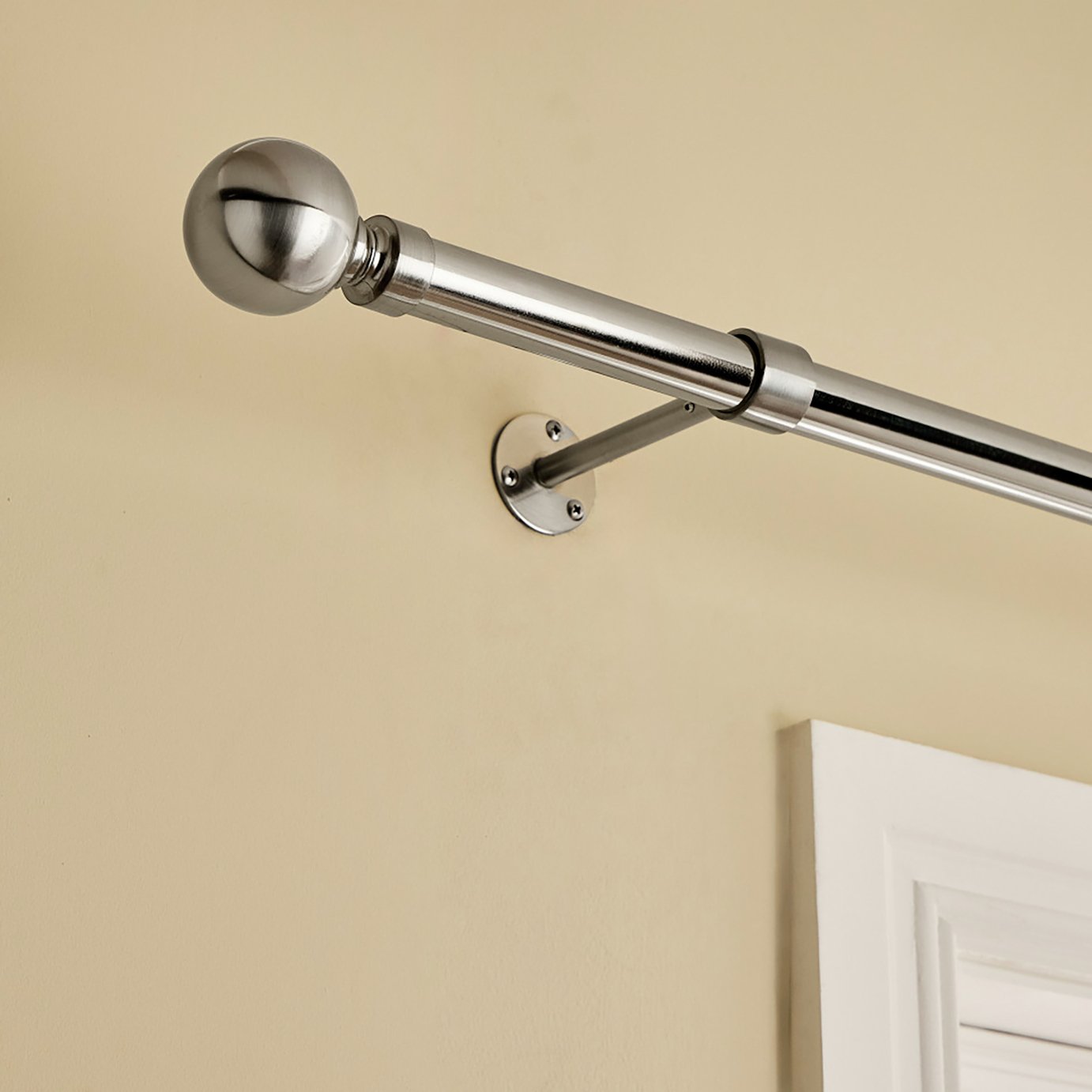 Argos Home Metal Stainless Steel Curtain Pole - 400cm