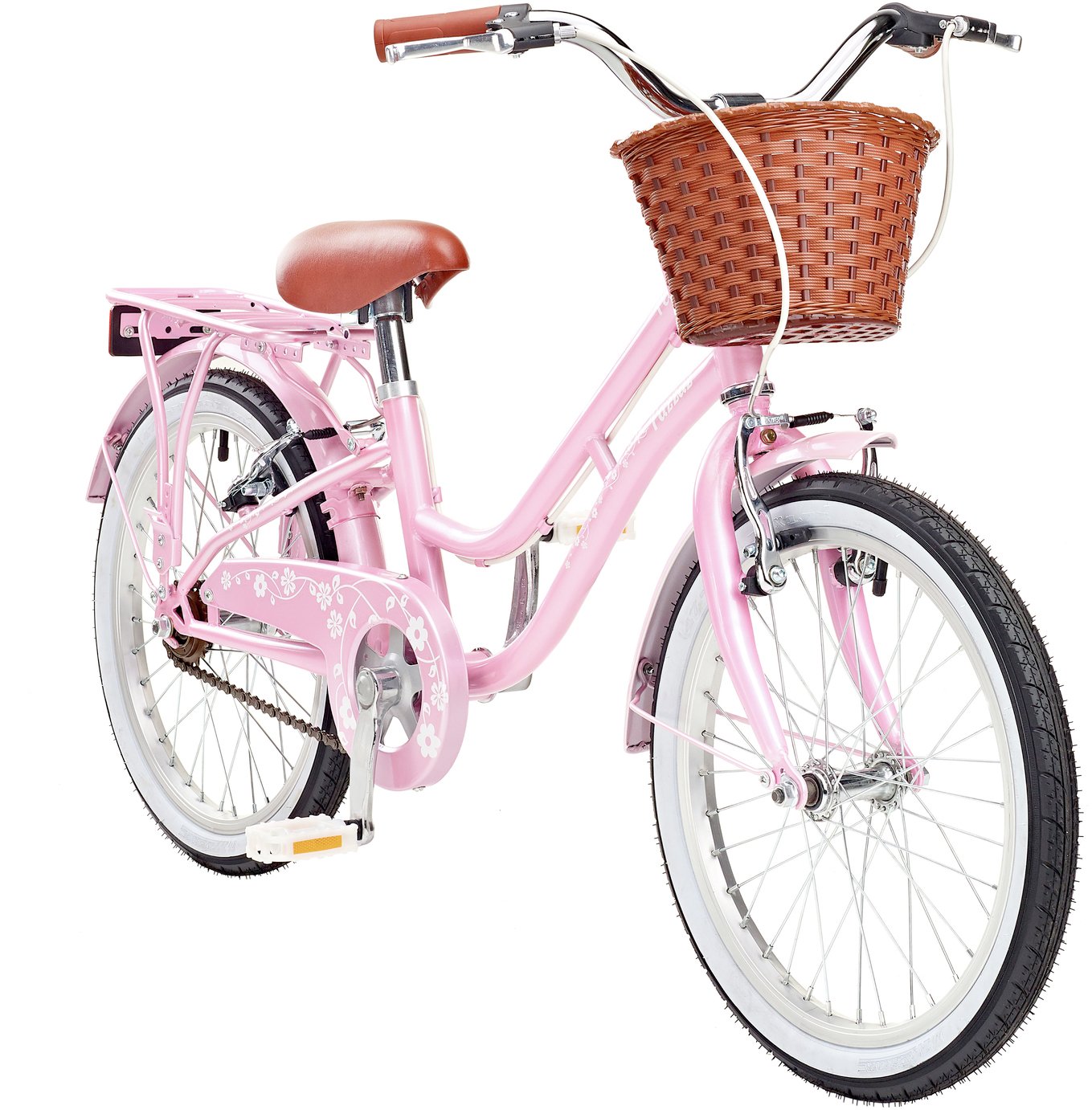 pink toddler bike with basket