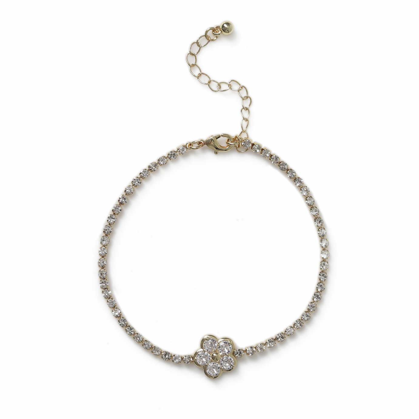 Liars & Lovers Stainless Steel Flower Charm Tennis Bracelet