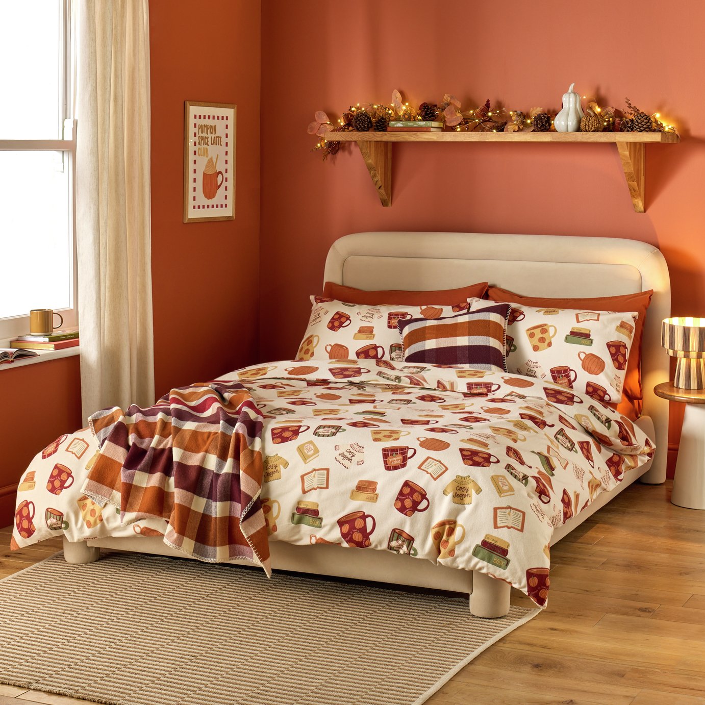 Argos Home Brushed Cotton Autumn Cosy Bedding Set - Single