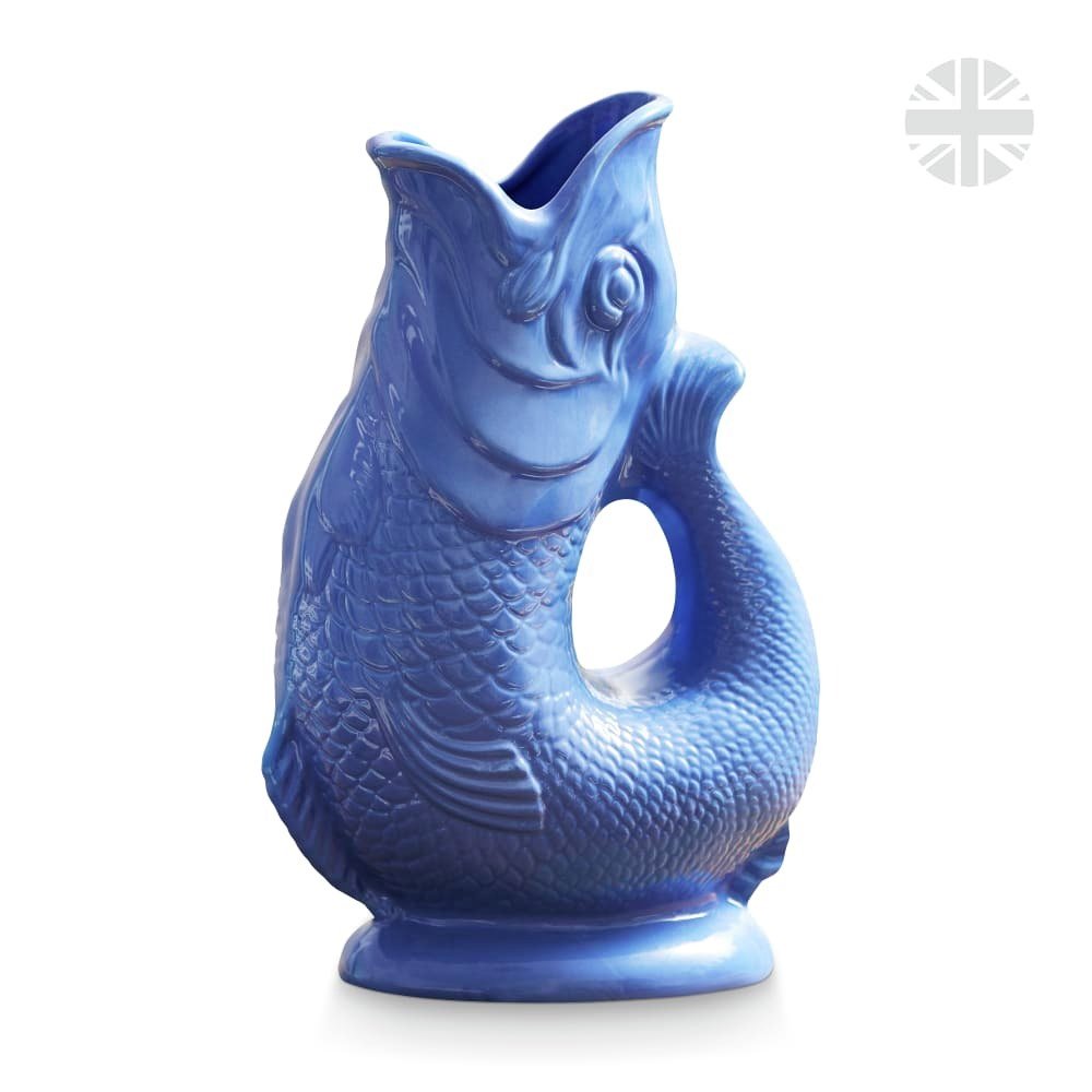 Wade Ceramic Clay Fish Jug 1.2L - Sea Blue