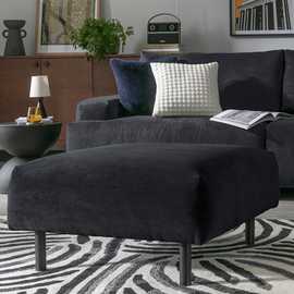 Habitat Julien Fabric Footstool - Charcoal