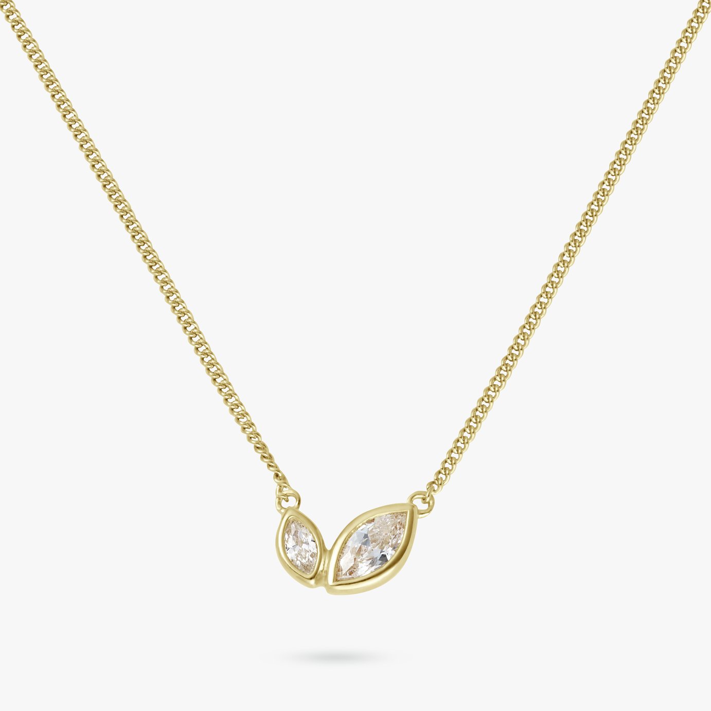 Revere Gold Plated Sterling Silver Double Marquise Necklace