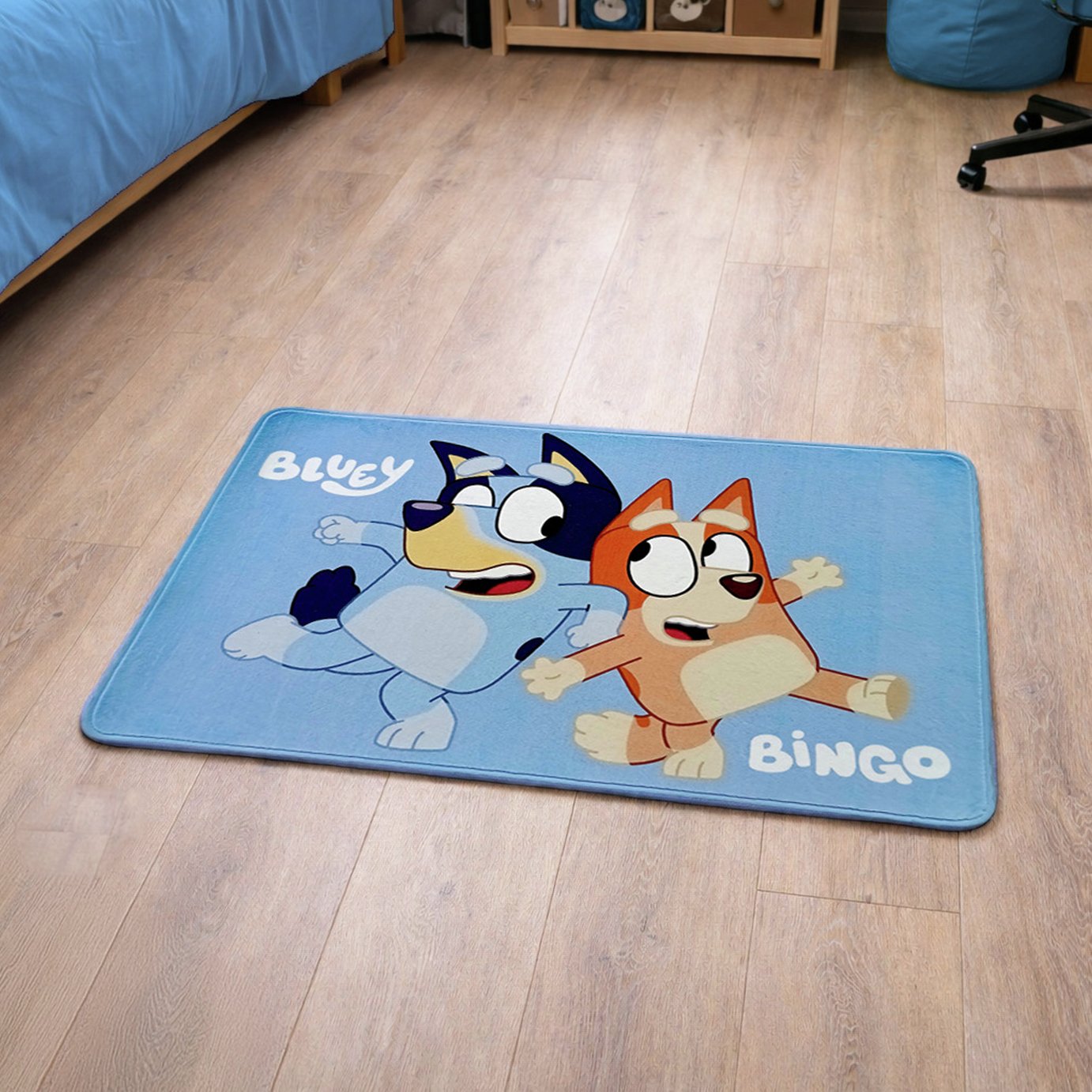 Bluey and Bingo Blue Rug - 65x100cm