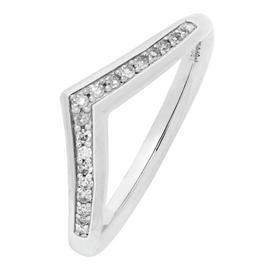 Revere 9ct White Gold 0.10cttw Diamond Wishbone Wedding Ring