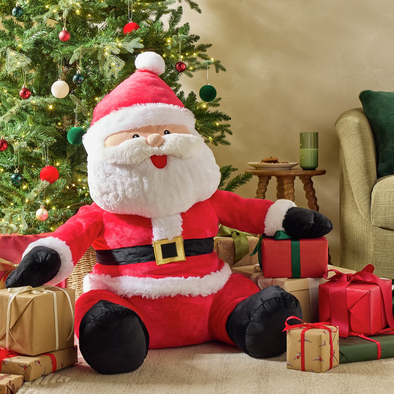 Argos Home Sitting Giant Santa Claus Soft Toy