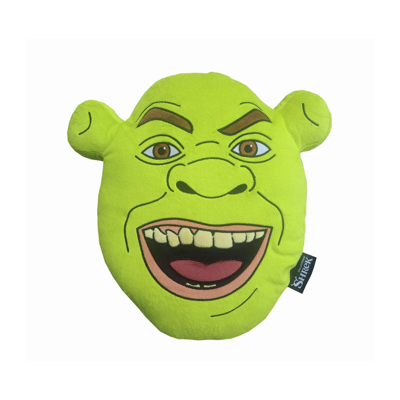 Shrek Face Cushion Green - 35x28cm