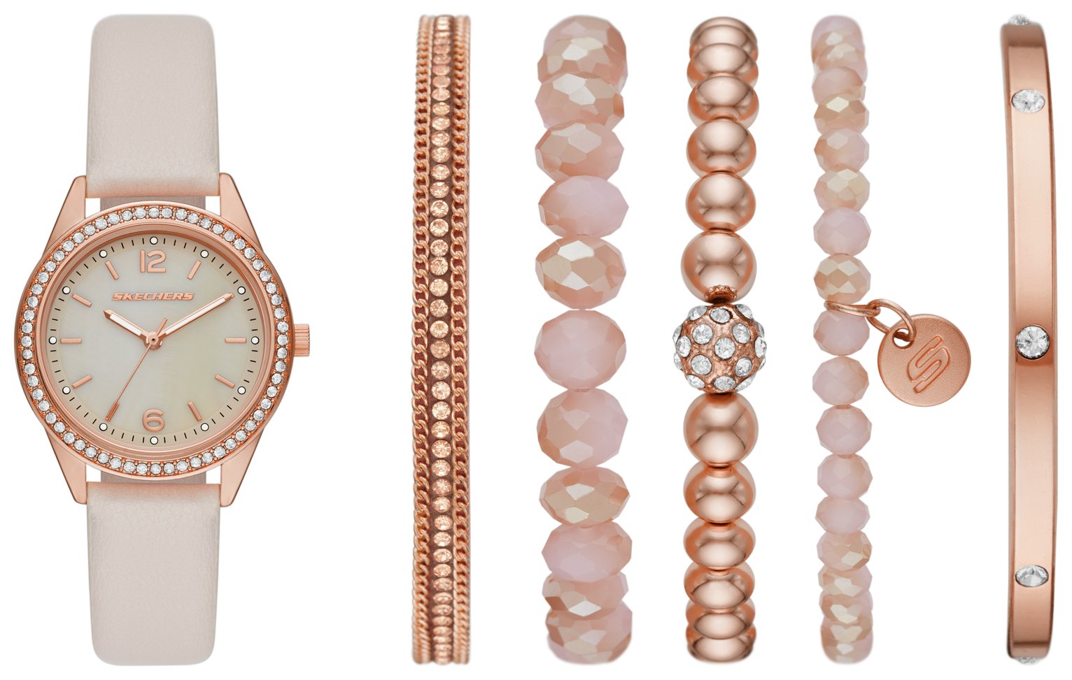 Skechers Women's Rose Gold-Tone Watch & Bracelet Gift Set