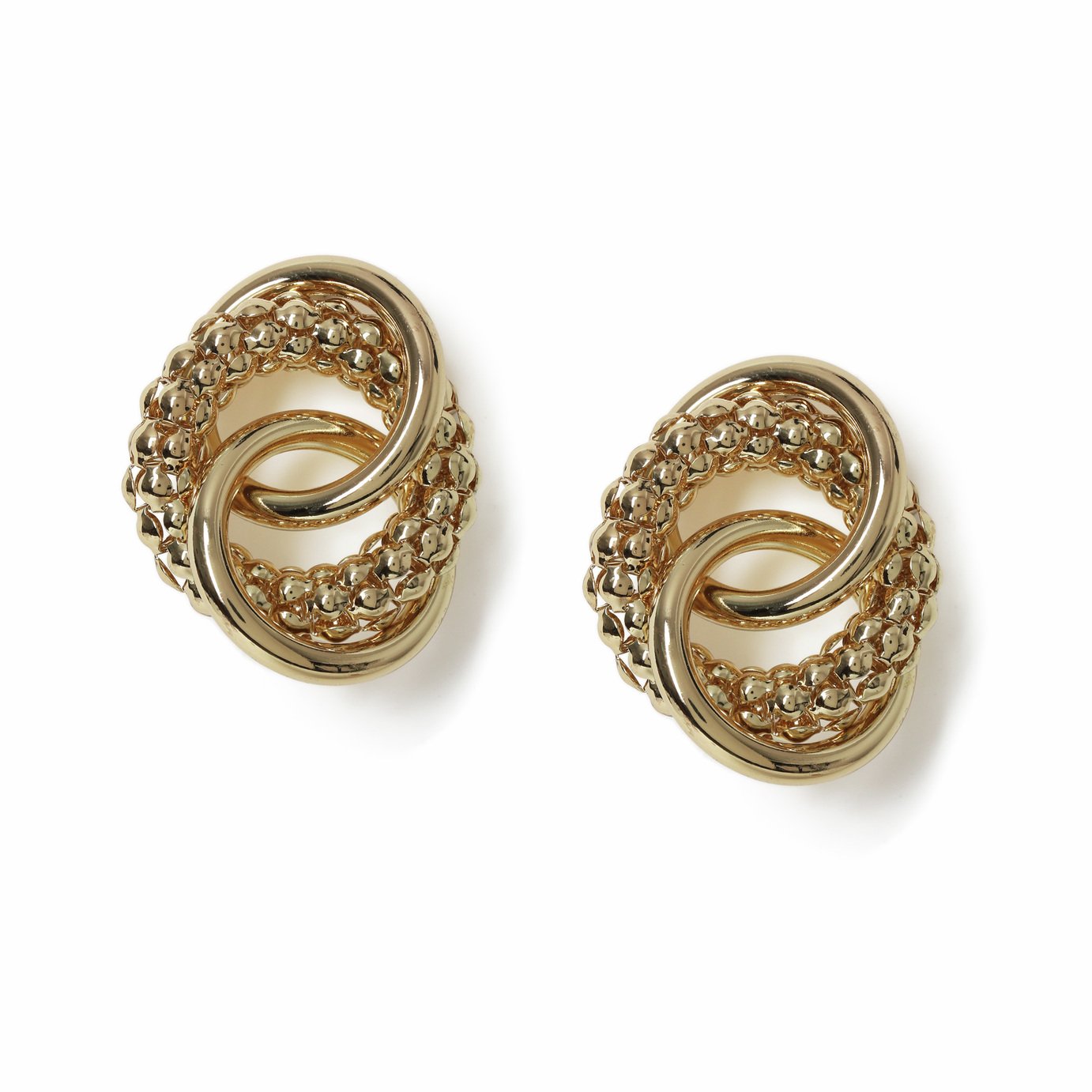 Freedom Gold Textured Knot Stud Earrings
