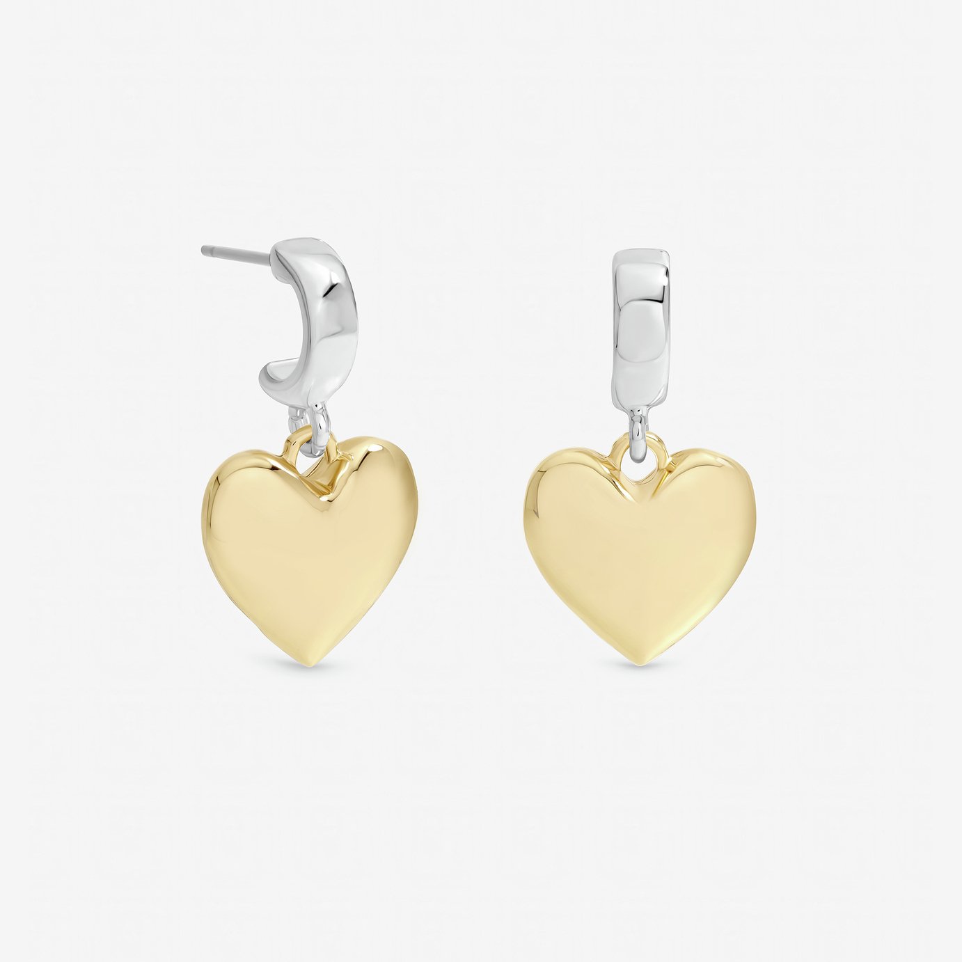 Lipsy Mood Two Tone Heart Huggies Earrings