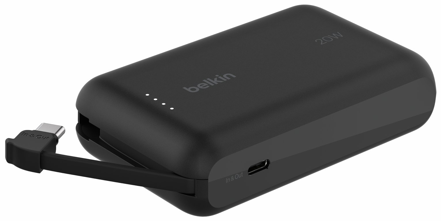 Belkin 20W 10000mAh Power Bank with USB-C Cable - Black