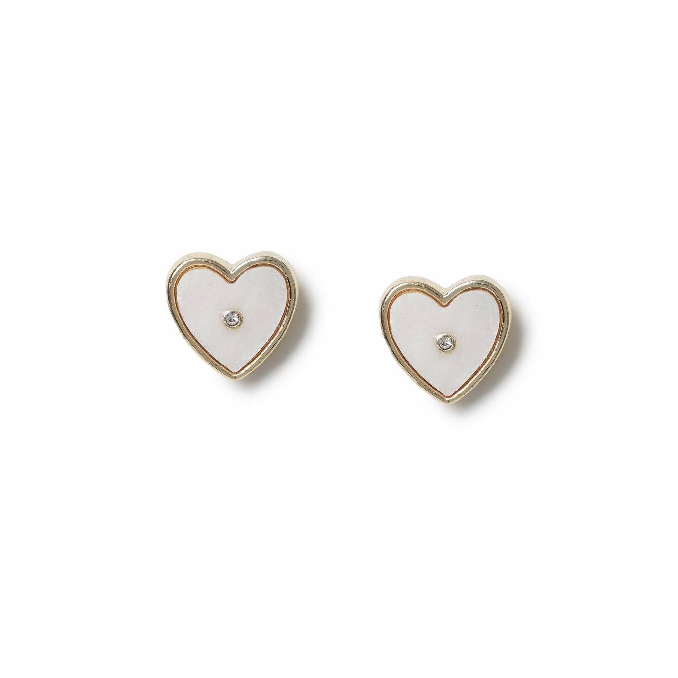 Flitzy Kids White Heart Stud Earrings