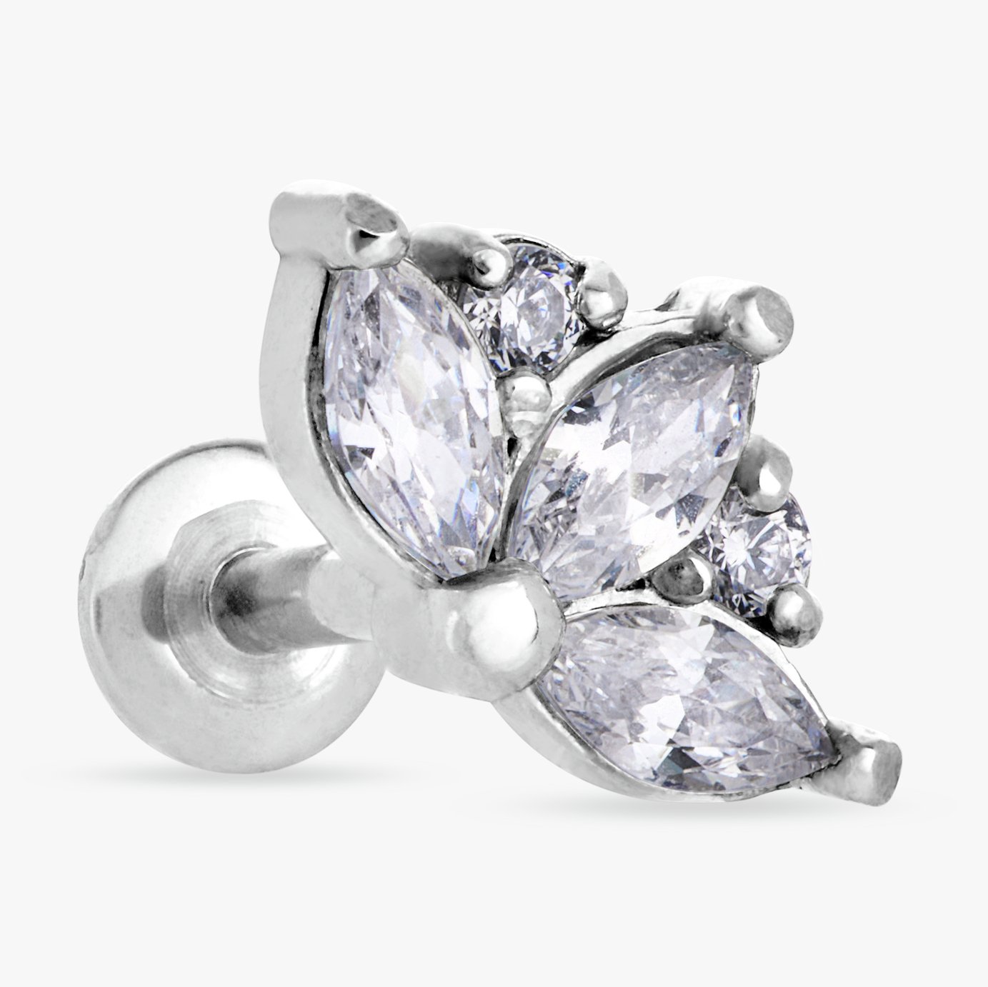 Revere Surgical Steel Tiara Flatback Stud Earrings