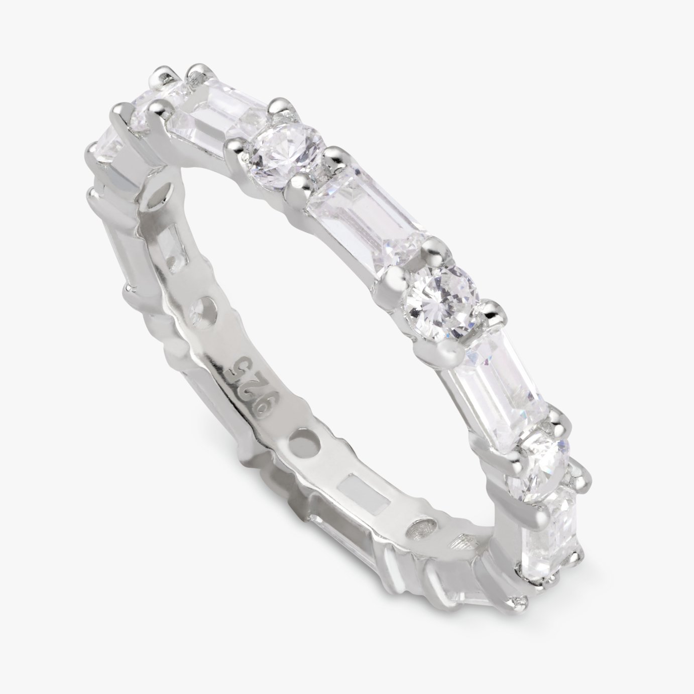 Revere Sterling Silver Baguette Eternity Band Ring