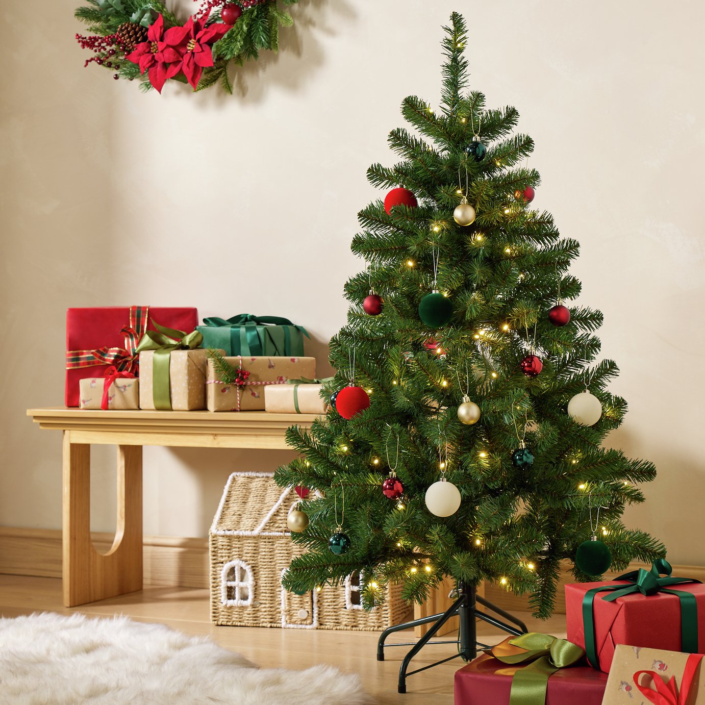 Argos Home 4ft Pre-lit Christmas Tree