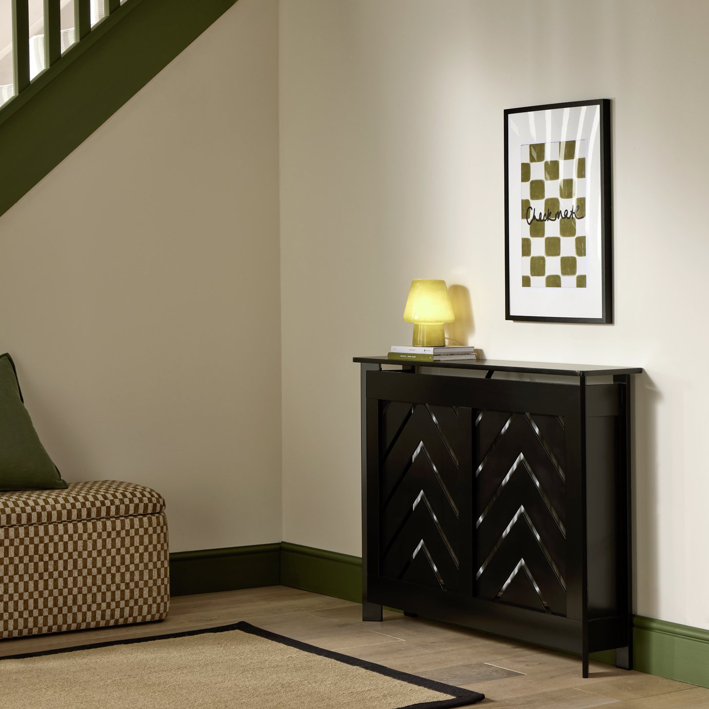 Habitat Chevron Small Radiator Cover - Black