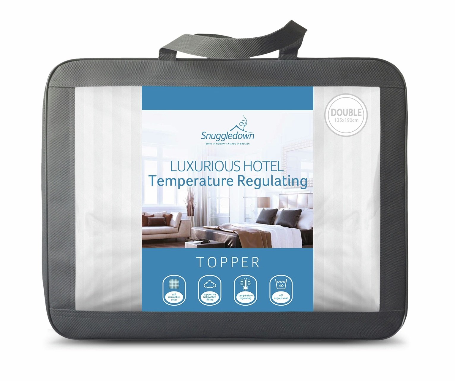 Snuggledown Temperature Control 2.5cm Mattress Topper-Double