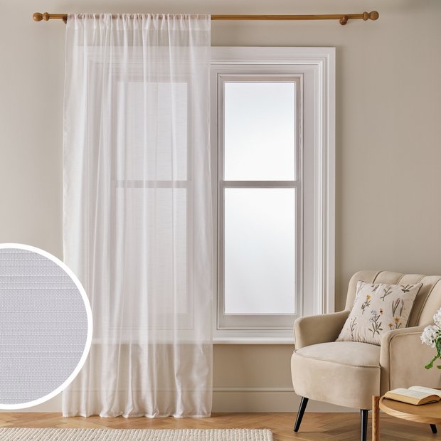 Buy Argos Home Slot Top Sheer Voile Curtain - White - 140x137cm