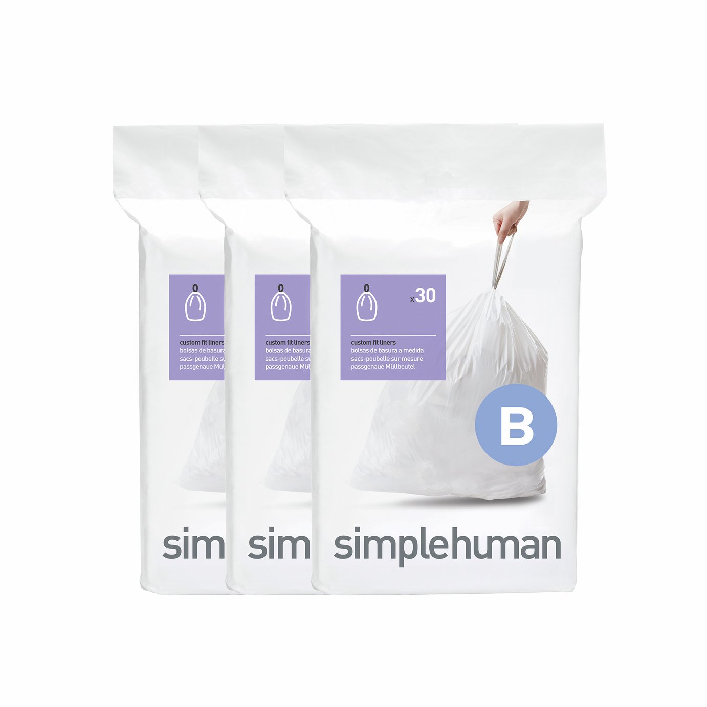 Simplehuman 6L Code B Bin Liners - Pack Of 90