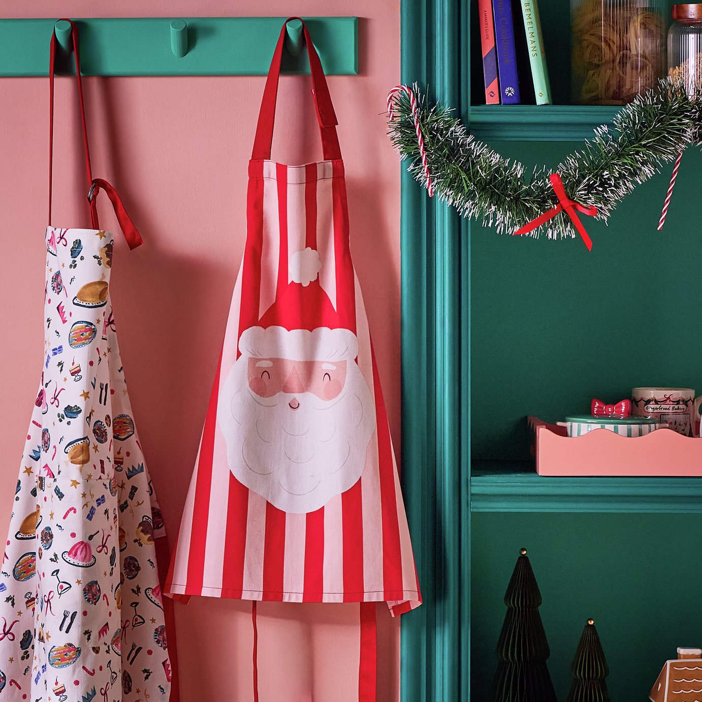 Argos Home Santa Striped Kids Apron - Red