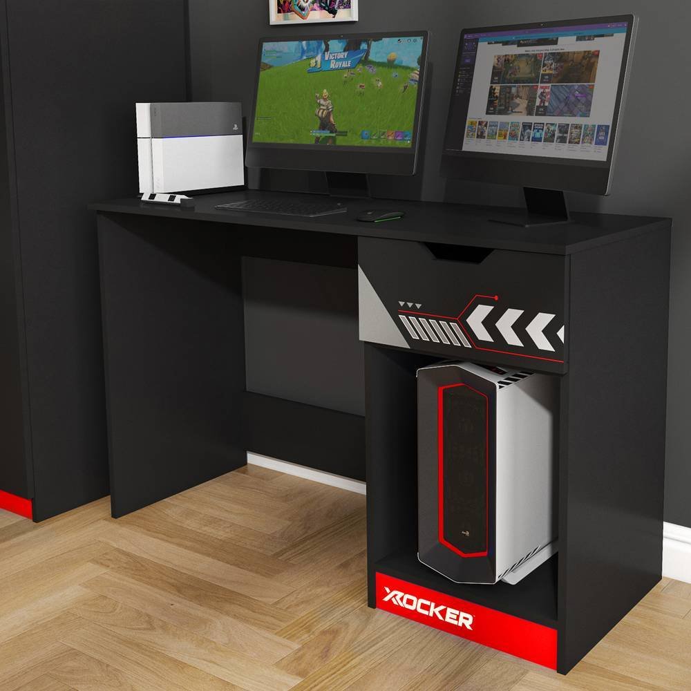 X Rocker Octane 1 Drawer Gaming Desk - Red