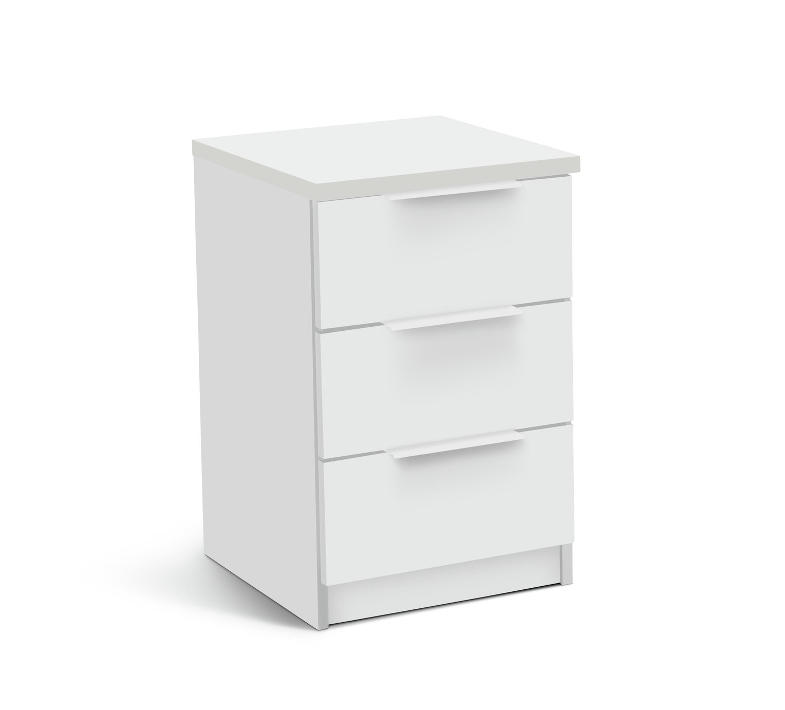 Argos Home Hallingford 3 Drawer Bedside Table - White Gloss