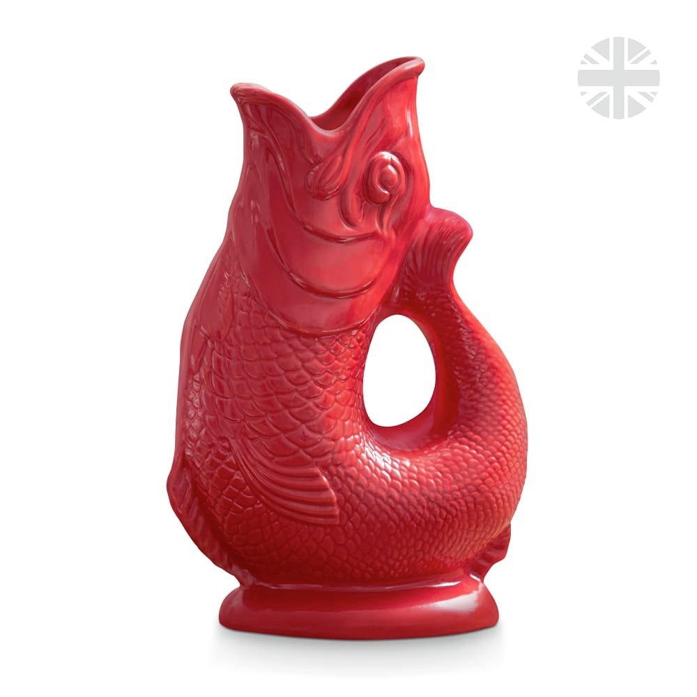 Wade Ceramic Clay Fish Jug - Red
