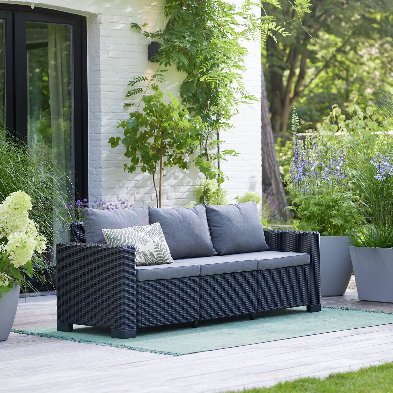 Keter California 3-Seat Mini Sofa - Graphite