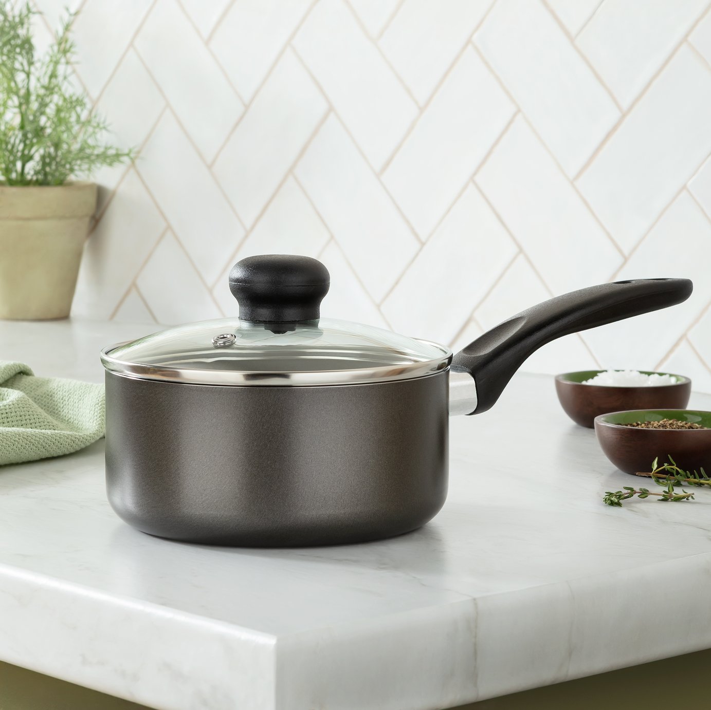 Argos Home 15cm Aluminium Saucepan