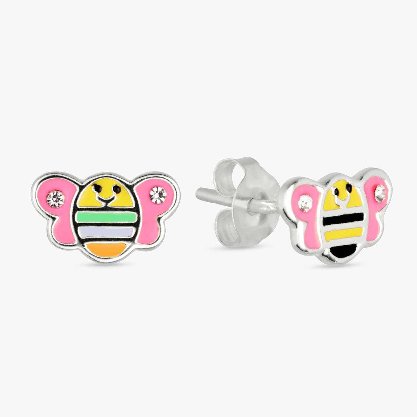 Revere Sterling Silver Enamel Bee Stud Earrings