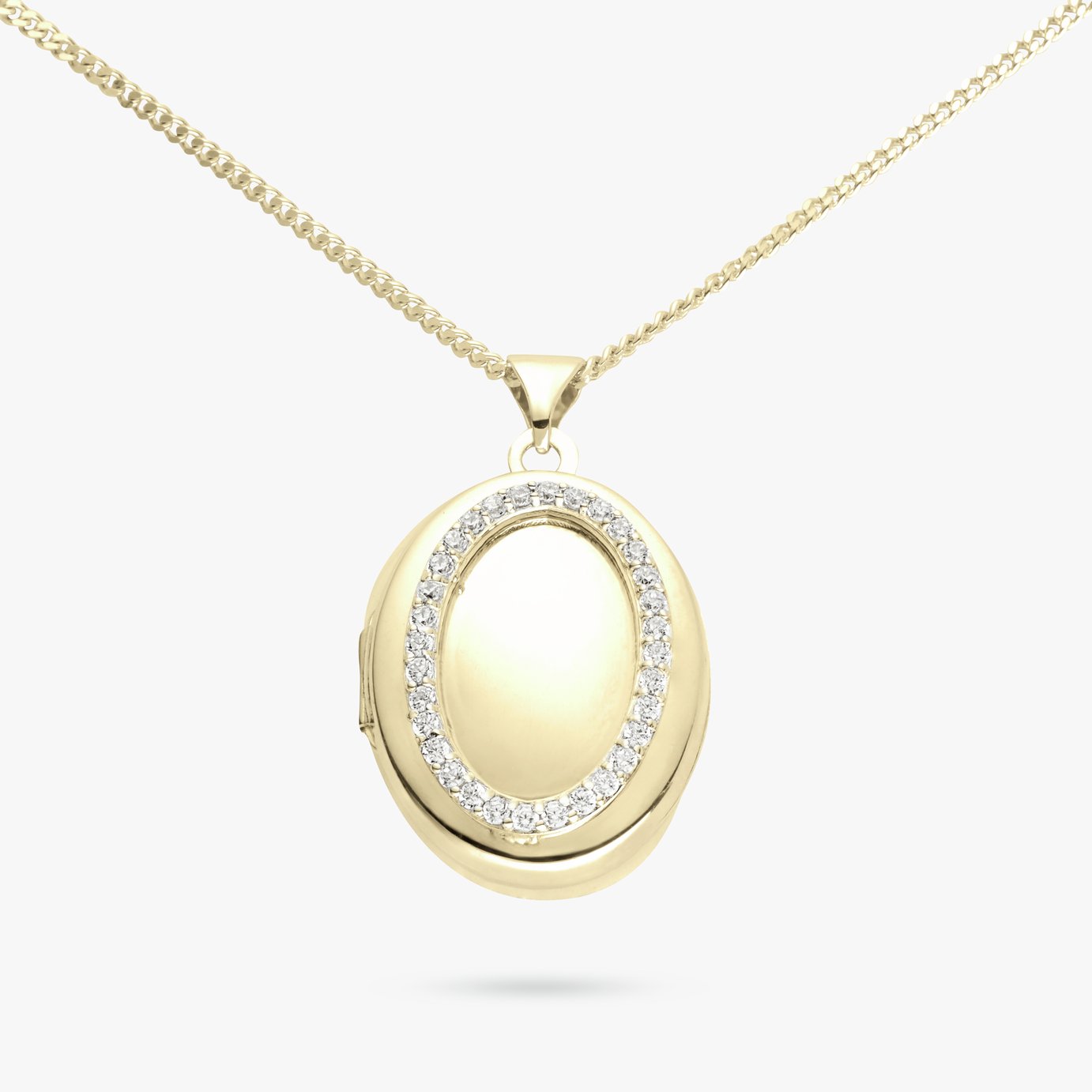 Revere Gold Plated Sterling Silver Oval Pendant Necklace