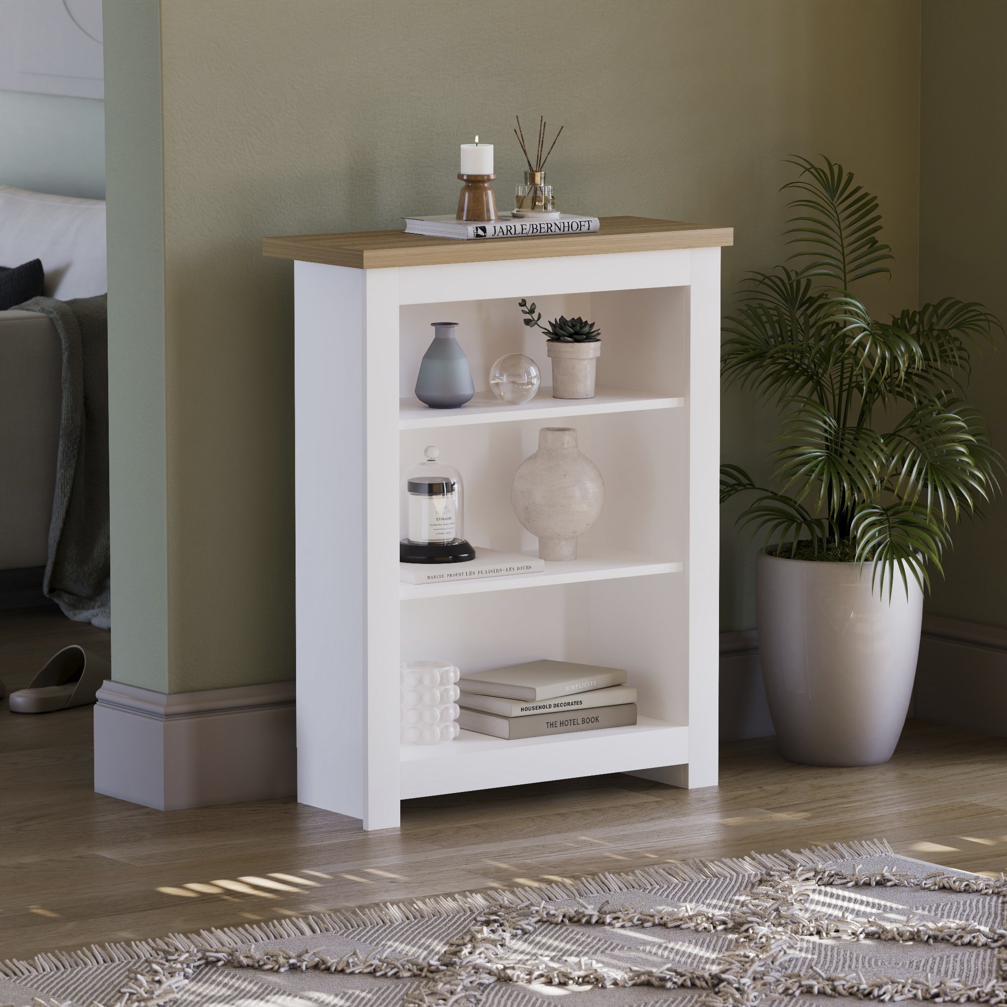Vida Designs Arlington 3 Tier Bookcase - White