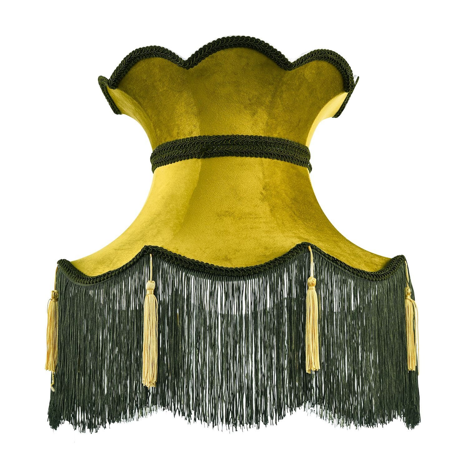 Happy Homewares Olive & Forest Green Victorian Lampshade - 40cm