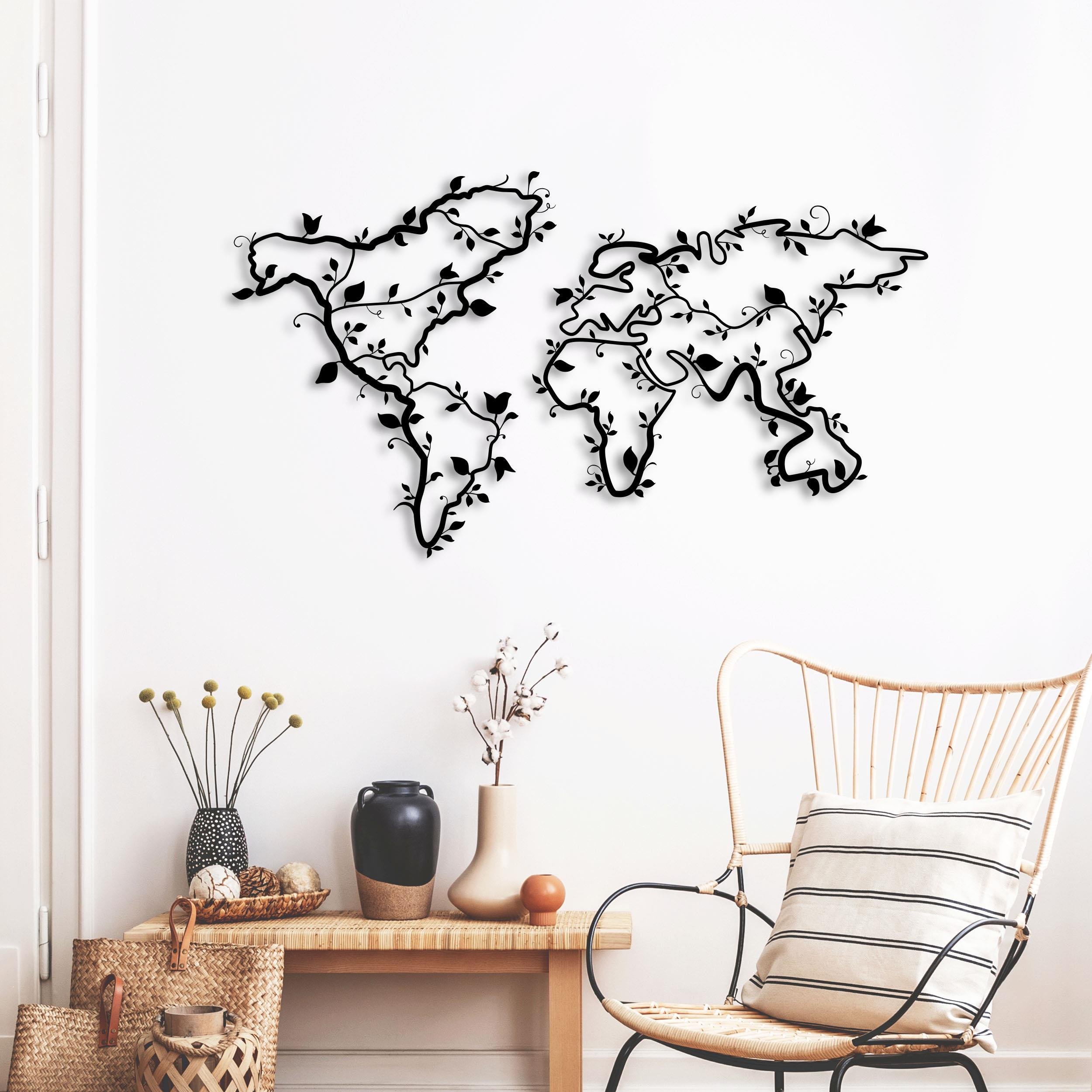 Decortie Metal Wall Art Ivy World Metal - Black