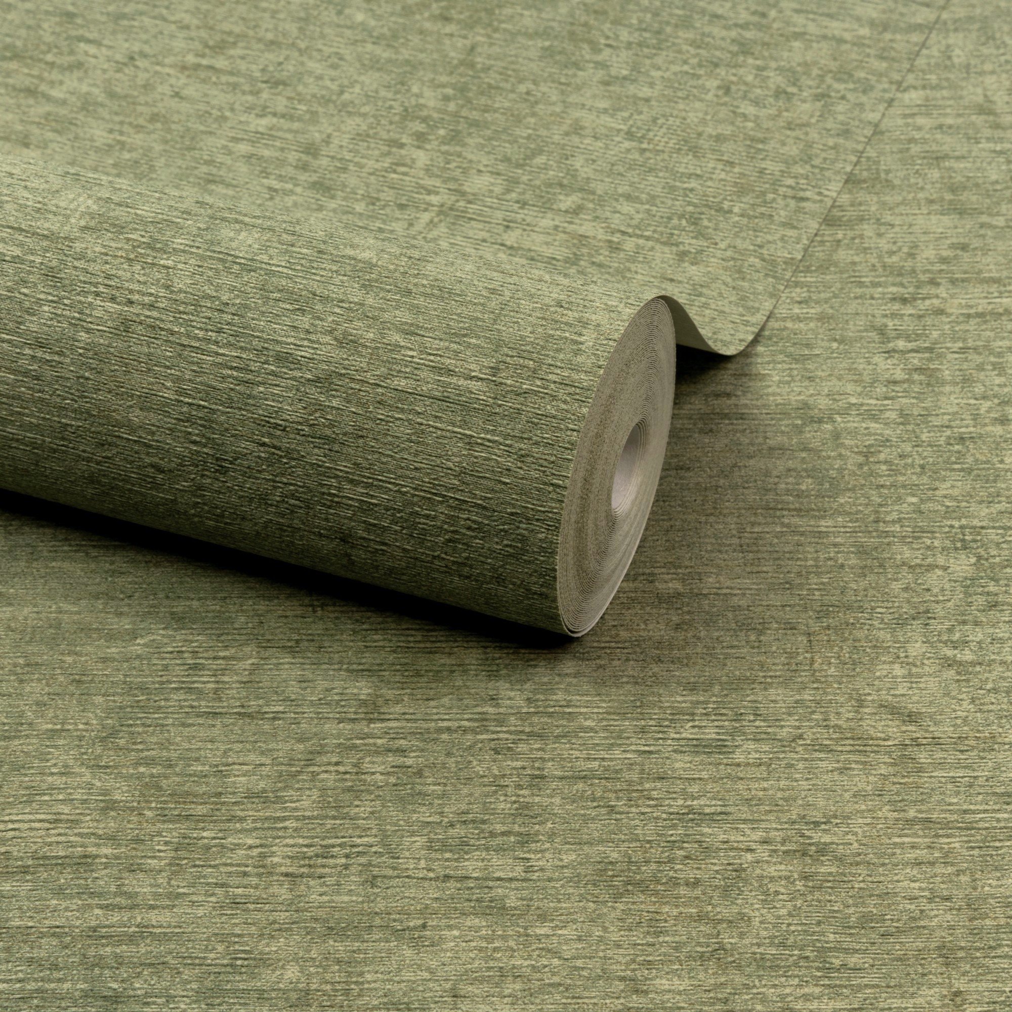 Grandeco Boutique Dakota Natural Texture Embossed Wallpaper - Green