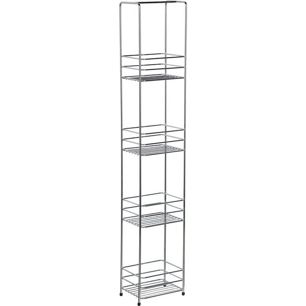 bathroom chrome shelf unit