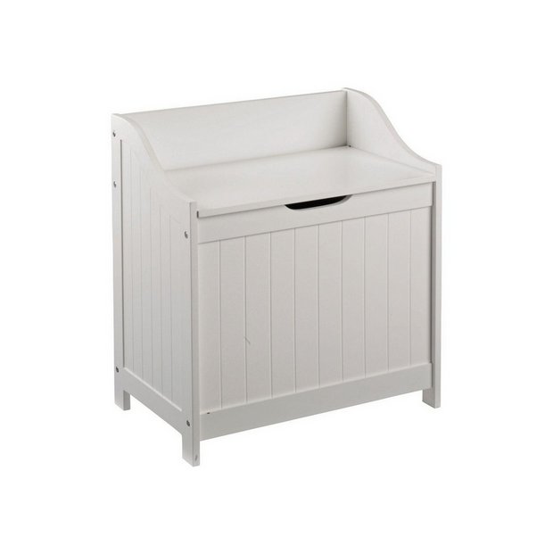 White laundry shop bin