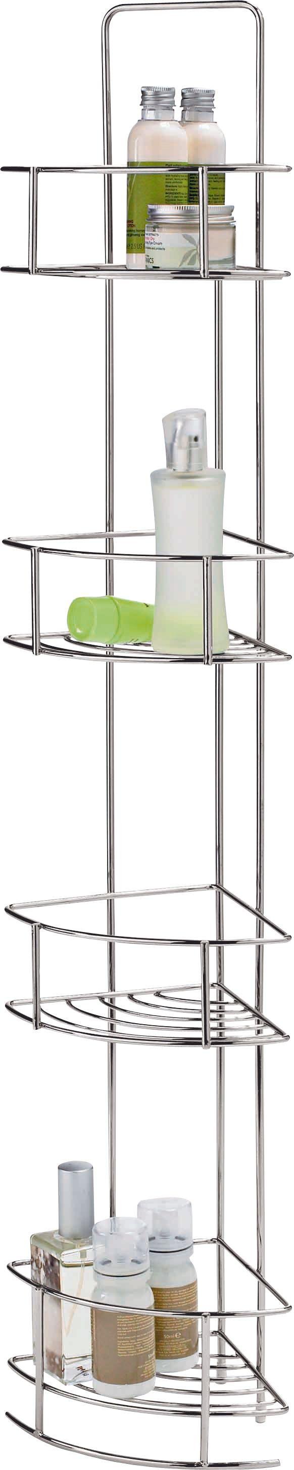 Argos Home 4 Tier Bathroom Corner Shelf Unit - Chrome