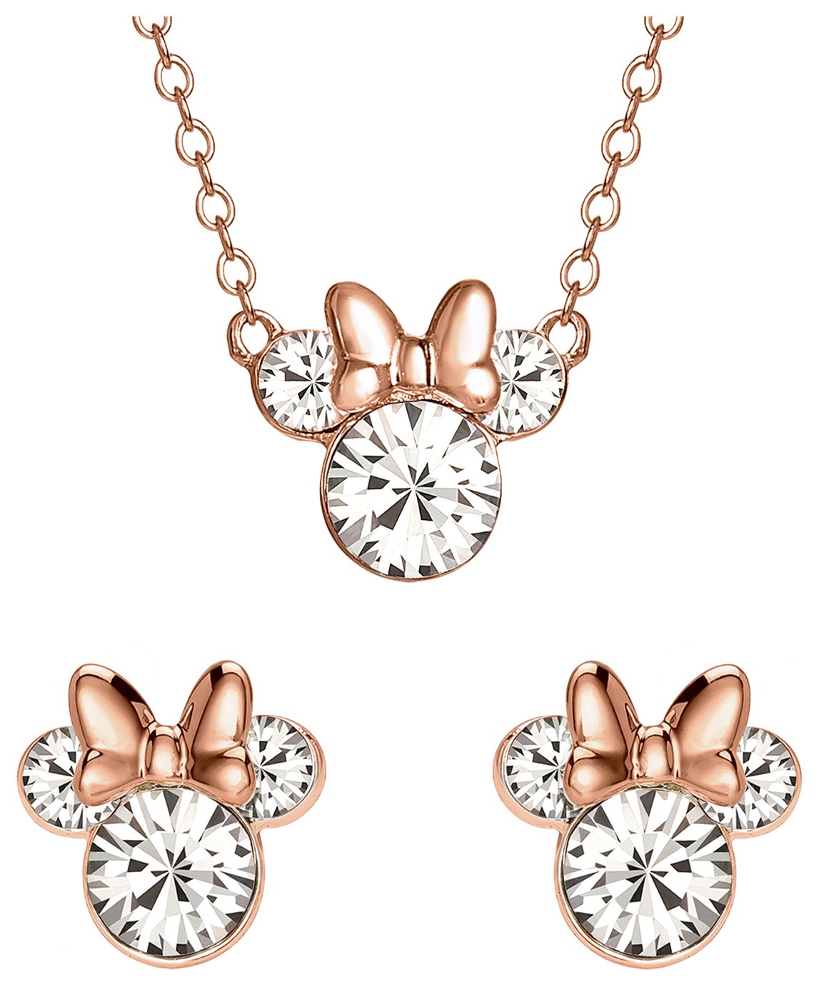 Disney Minnie Mouse Necklace and Stud Earrings Set